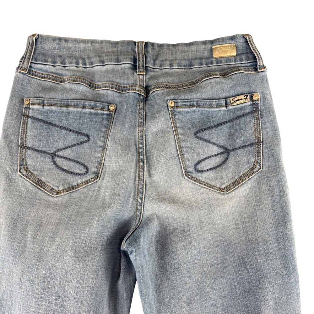 Seven7 Womens Skinny Jeans Light Wash Distressed Ripped Knee Size 10 Stretch - Picture 8 of 8